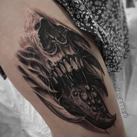 Tattoos - Black and grey skull - 131555